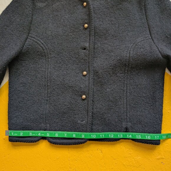 100% Wool Carrol Reed Vintage Black Button up Sweater Cardigan Medium 12 - Picture 12 of 12